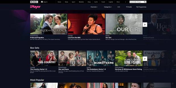 6. BBC iPlayer is the streaming platform for BBC, the UK public television (Photo: BBC iPlayer)