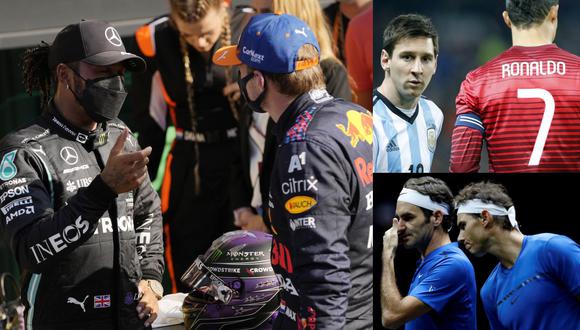 Verstappen-Hamilton, Messi-Cristiano y Federer-Nadal, las grandes rivalidades que disfrutamos. (Fotos: Reuters / AP)