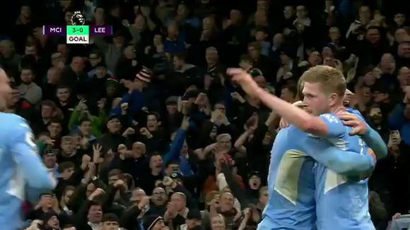 Gol de De Bruyne para el 3-0 de Manchester City vs. Leeds | Video: ESPN.