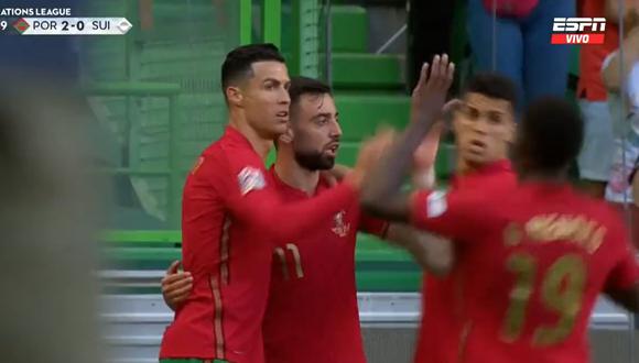 Goles de Cristiano Ronaldo contra Suiza por Nations League.