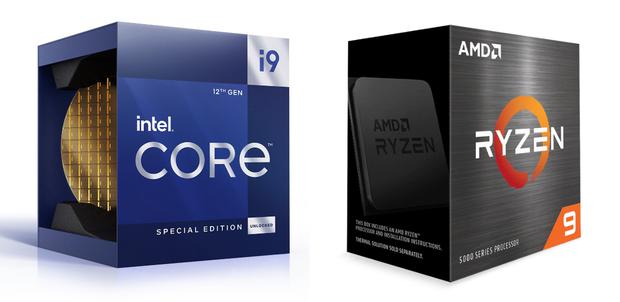 Intel Core i9-12900KS y AMD Ryzen 9 5950X.