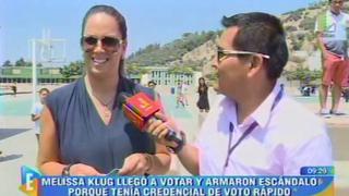 Melissa Klug fue insultada por usar voto rápido de la ONPE