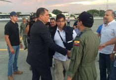 Rafael Correa llegó a Ecuador para inspeccionar daños tras terremoto