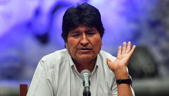 El expresidente boliviano Evo Morales declara durante una conferencia de prensa en el Museo de la Ciudad de México. (Foto: AFP)