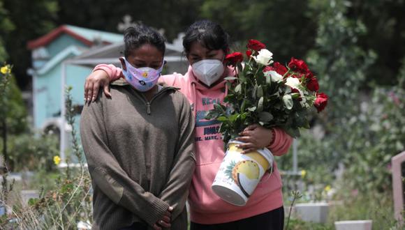 Familiares reaccionan cerca del ataúd de un hombre, durante su funeral en el cementerio local, mientras continúa el brote de la enfermedad por coronavirus en la Ciudad de México. (Foto: REUTERS / Henry Romero).