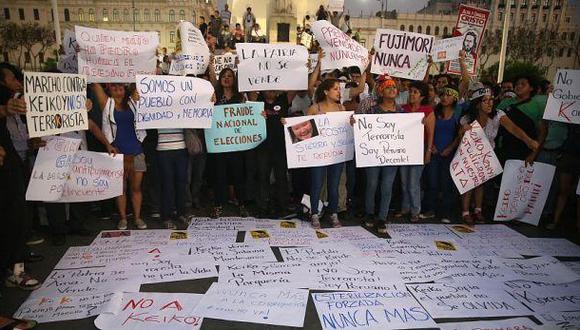 Por tercera vez de lo que va de campa&ntilde;a, se ha convocado&nbsp;a una marcha en rechazo a la candidatura presidencial de Keiko Fujimori. (Foto: El Comercio)