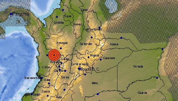 El temblor tuvo una profundidad superficial menor a 30 kilómetros y se sintió en una treintena de municipios de cinco (noroeste, oeste y centro) de los 32 departamentos colombianos.