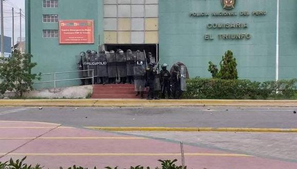 Atacan comisaría de La Joya en Arequipa. (Foto: captura de video)