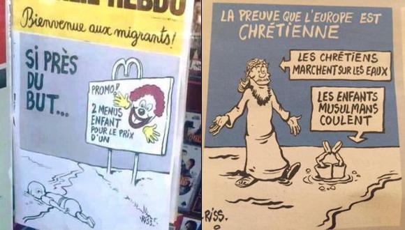 Charlie Hebdo genera indignación por viñetas sobre niño sirio