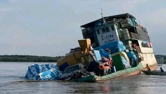Embarcación fluvial Zafiro se hundió en las aguas del río Ucayali. (Foto: Capitanía de puerto de Pucallpa)