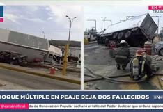 La Libertad: choque múltiple causado por camión deja dos fallecidos en peaje de Chicama | VIDEO