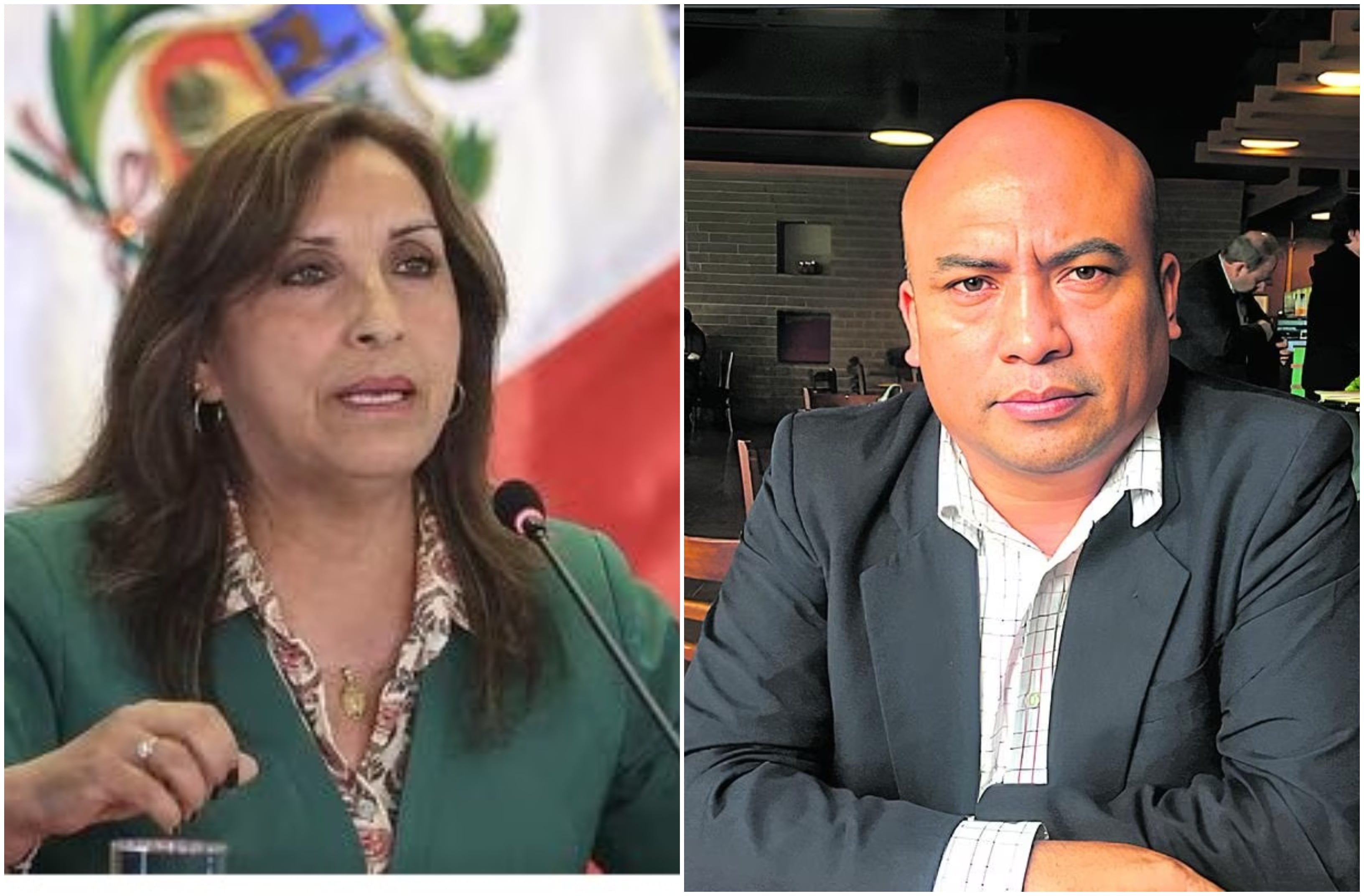 La presidenta Dina Boluarte y Henry Shimabukuro, investigado por el caso "Gabinete en la sombra".