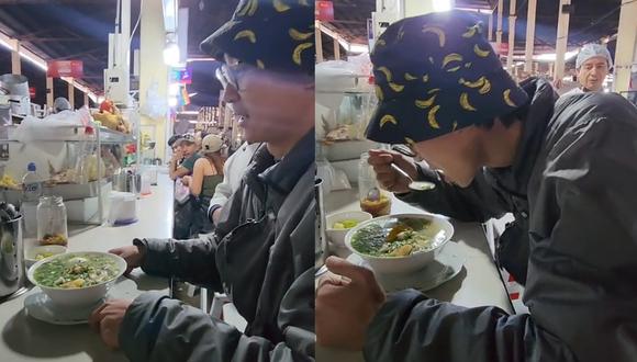 TikTok Viral | ¿Cómo reaccionó un turista coreano en Cusco al probar por primera vez un caldo de gallina? | Composición: @elcopenio / TikTok