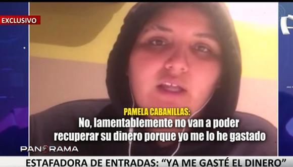 Estafadora Pamela Cabanillas advierte que no devolverá “ni un sol” a sus víctimas porque “ya me lo he gastado”. (Foto: Panorama)