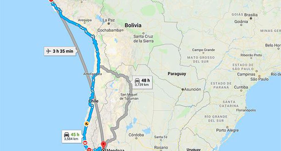 Aerolínea abrirá una nueva ruta entre las ciudades de Lima (Perú) y Mendoza (Argentina). (Foto: Google Maps)