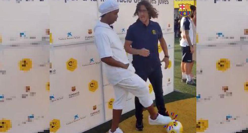 Ronaldinho y Carles Puyol jugaron en Barcelona durante cinco temporadas. (Foto: Captura YouTube)