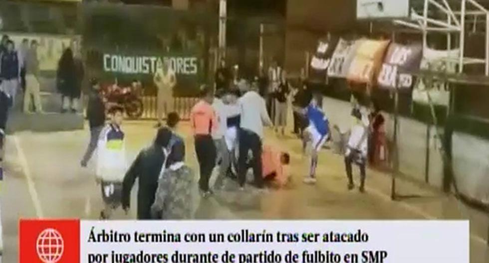 Árbitro recibió brutal agresión durante partido de fulbito en San Martín de Porres. (América TV)