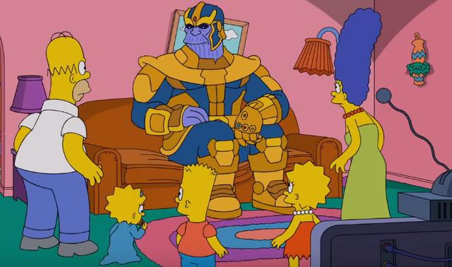 El villano Thanos acaba de hacer su aparición en la serie Los Simpson.