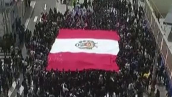 Presidenta Boluarte participó en procesión de la bandera en Tacna | Foto: Captura TV Perú