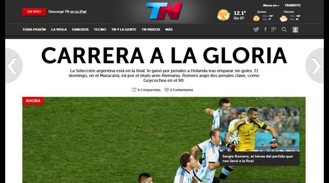 "Romero héroe": prensa argentina celebra pase a la final - 1