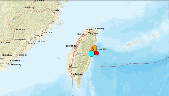 Un terremoto de magnitud 7,5 se registró en las costas de Taiwán, provocando una alerta de tsunami en Filipinas el 3 de abril de 2024. (Captura de USGS)