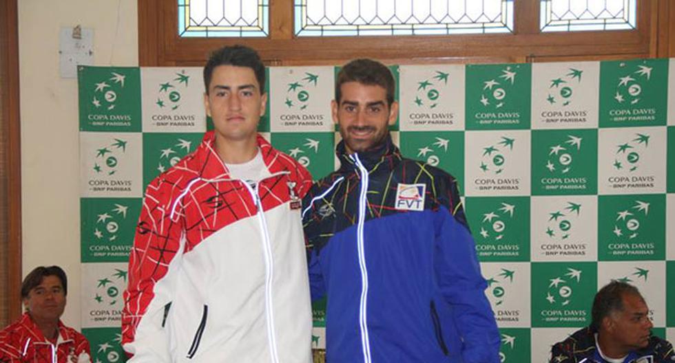Nicolás Álvarez vs Ricardo Rodríguez en el segundo duelo de la Copa Davis | Foto: Copa Davis