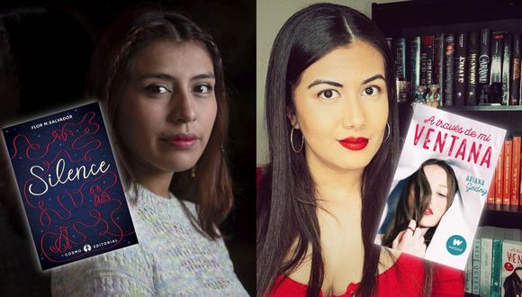 De izquierda a derecha, Flor M. Salvador, autora de "Silence"; y Ariana Godoy, autora de "A través de mi ventana"; romances juveniles que encontraron en Wattpad un camino para llegar a millones de lectores. (Fotos: César Campos para El Comercio/ Ariana Godoy en Instagram/ Cosmo editorial/ Wattpad)