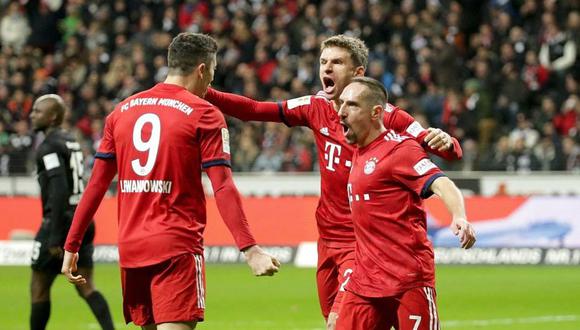 Bayern Munich derrotó 3-0 al Eintracht Frankfurt en el Commerzbank-Arena. El duelo se dio por la fecha 17 de la Bundesliga (Foto: agencias)