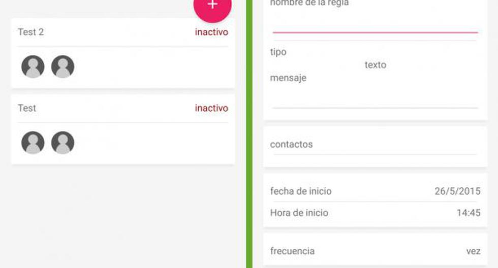 Así es como podrás programar tus mensajes de WhatsApp gracias a esta aplicación llamada Scheduler NO ROOT. (Foto: Captura)