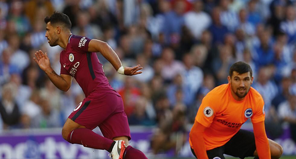 Con goles de Sergio Agüero y Gabriel Jesús, Manchester City debutó con el pie derecho en la Premier League ante el recién ascendido Brighton & Hove Albion. (Foto: Getty Images)