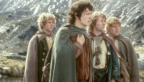 Dominic Monaghan como Merry, Elijah Wood como Frodo, Billy Boyd como Pippin y Sean Astin como Sam en película de "El señor de los anillos". (Foto: AP)