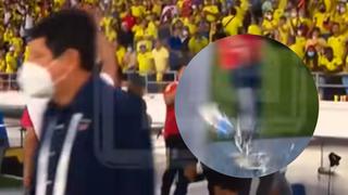 Agustín Lozano esquivó una botella lanzada por hinchas colombianos en Barranquilla | VIDEO