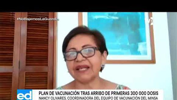 Nancy Olivares es medico pediatra y es hoy la encargada de dar los detalles sobre el proceso de vacunación en Perú. (Foto: TV Perú)
