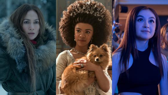 Netflix estrenará “La madre”, “Queen Charlotte” y "Besos, Kitty" en mayo. (Fotos: Netflix.)