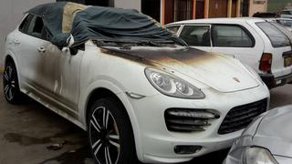 Así quedó el lujoso Porsche atacado con granadas en San Miguel
