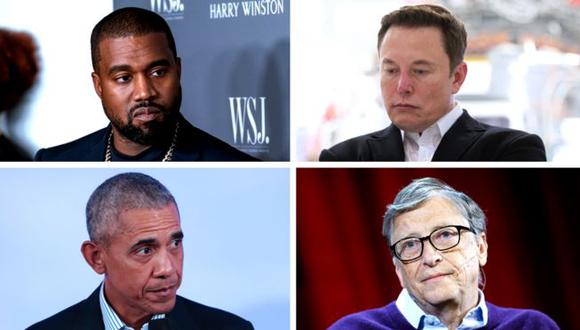 Kanye West, Elon Musk, Barack Obama y Bill Gates estuvieron entre los afectados. (Fotos: Getty Images)