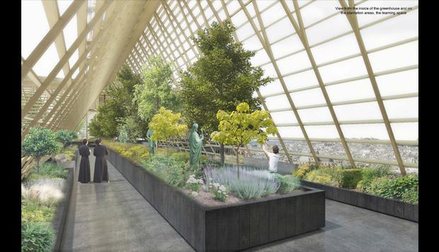 Tras el incendio que destruyó gran parte de la icónica construcción, el Studio NAB ha propuesto un "techo de efecto invernadero" de reemplazo. (Foto: Studio NAB)