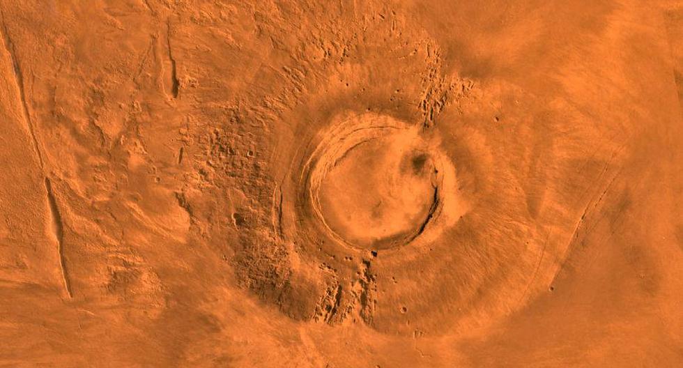 Arsia Mons, el volc&aacute;n extinto de Marte. (Foto: NASA/JPL/USGS)