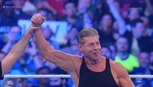 Vince McMahon volvió al cuadrilátero en el Wrestlemania 38. (Foto: captura de pantalla)