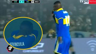 Luis Advíncula reaccionó de esta forma ante los efectos del gas lacrimógeno en el Gimnasia vs. Boca