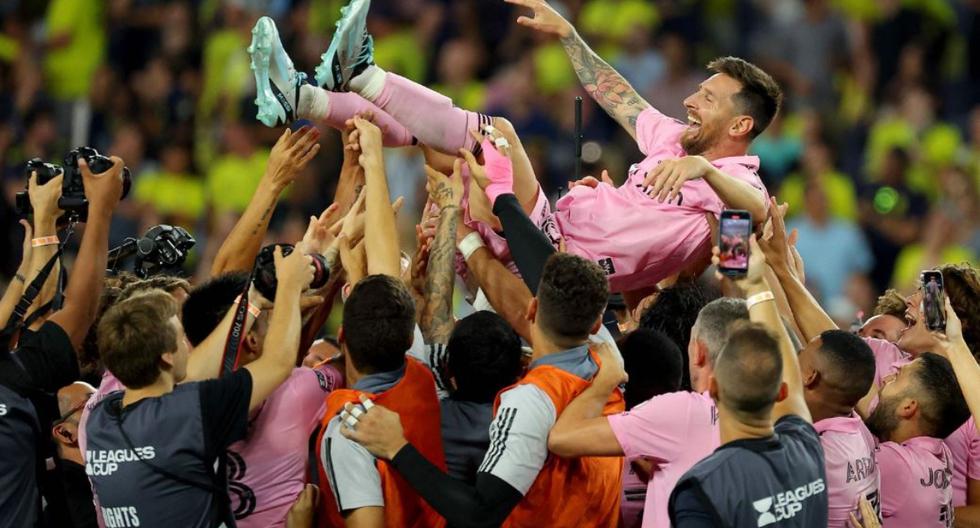 Messi celebrando el título de la Leagues Cup. (Foto: agencias)