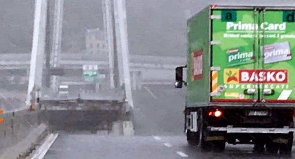 Imágenes difundidas en la redes sociales muestran cómo el conductor de un camión salvó de morir al frenar a tiempo antes de caer al abismo. (Foto: Twitter/@WalterVerst)