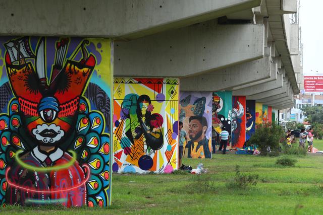Más de 100 creadores se reunieron en San Juan de Lurigancho para pintar murales sobre danzas folclóricas. (Foto: Alessandro Currarino)