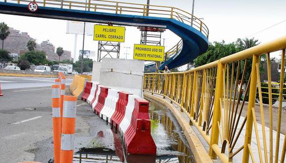 Puente peatonal dañado en Surco será demolido