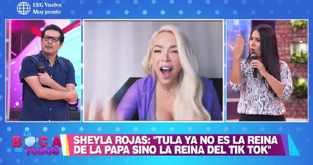 Sheyla Rojas habla de sus cirugías en entrevista con Tula Rodríguez. (Foto: Captura América TV)