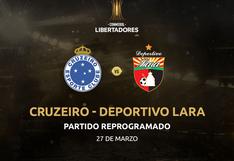 Cruzeiro vs. Deportivo Lara: en el encuentro por la Copa Libertadores se volvió a reprogramar