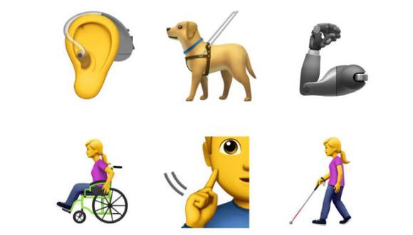 Apple presentará emojis donde se visualizarán personas discapacitadas. (Foto: Emojipedia)