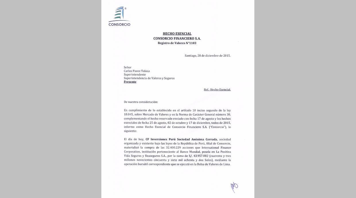 Consorcio Financiero concretó compra del 40,1% de La Positiva - 2