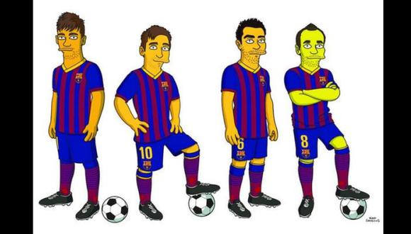 Neymar, Messi, Xavi e Iniesta: nuevos personajes de Los Simpson