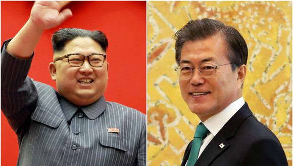 Kim Jong-un, líder de Corea del Norte y Moon Jae-in, presidente de Corea del Sur. (Foto: Reuters)